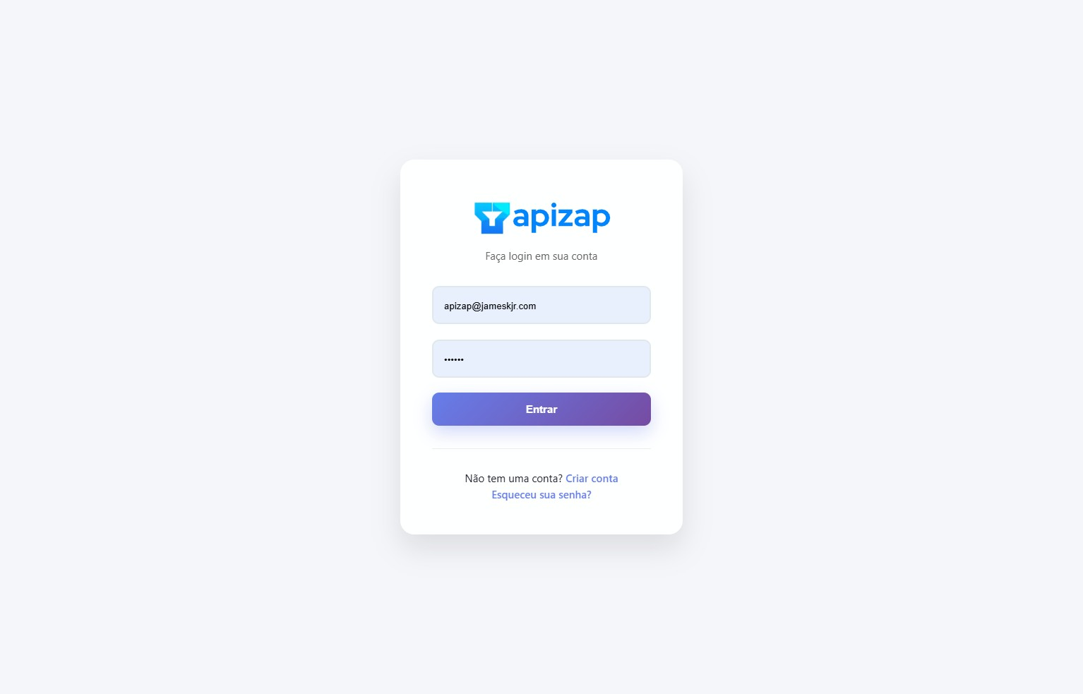 Painel de gerenciamento de instâncias na APIZAP